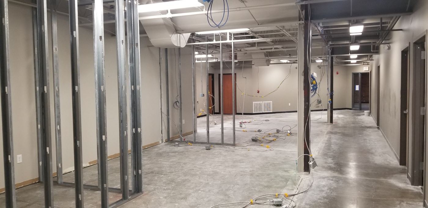 Commercial interior buildout in progress